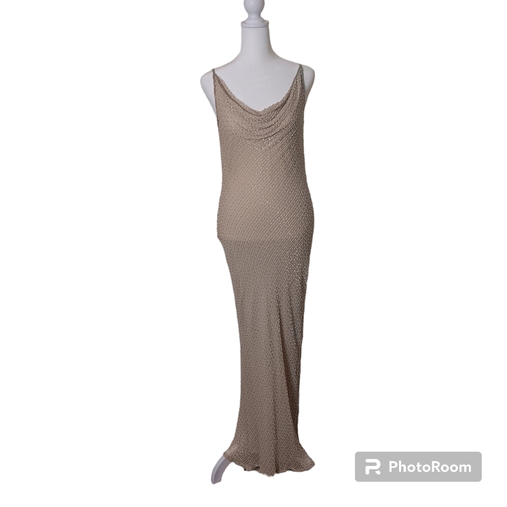 Champaign vintage beeded evening gown -- size 6